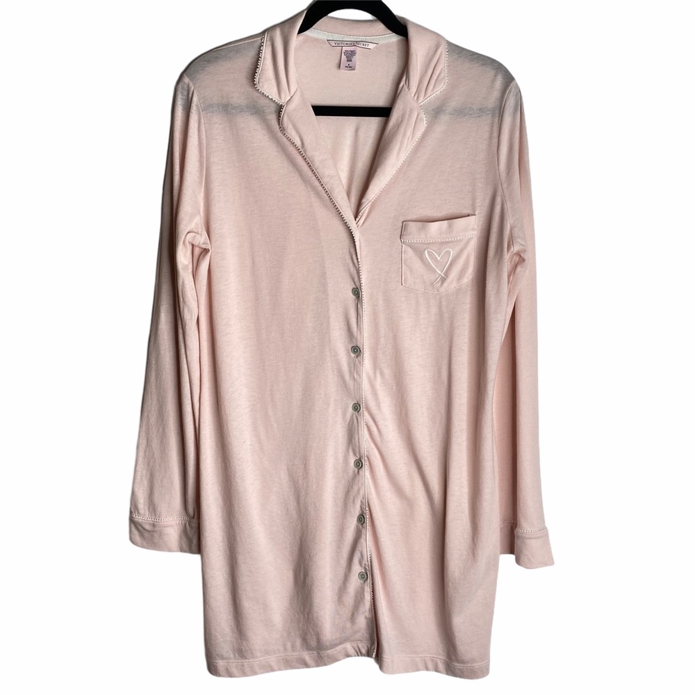 Victoria's Secret Long Sleeve Nightshirt Soft Pink